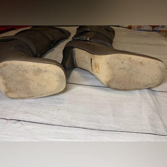 Cole Haan  Leather Suede Knee Boots Buckle Accents Pull On Sz 10 B - Picture 6 of 6